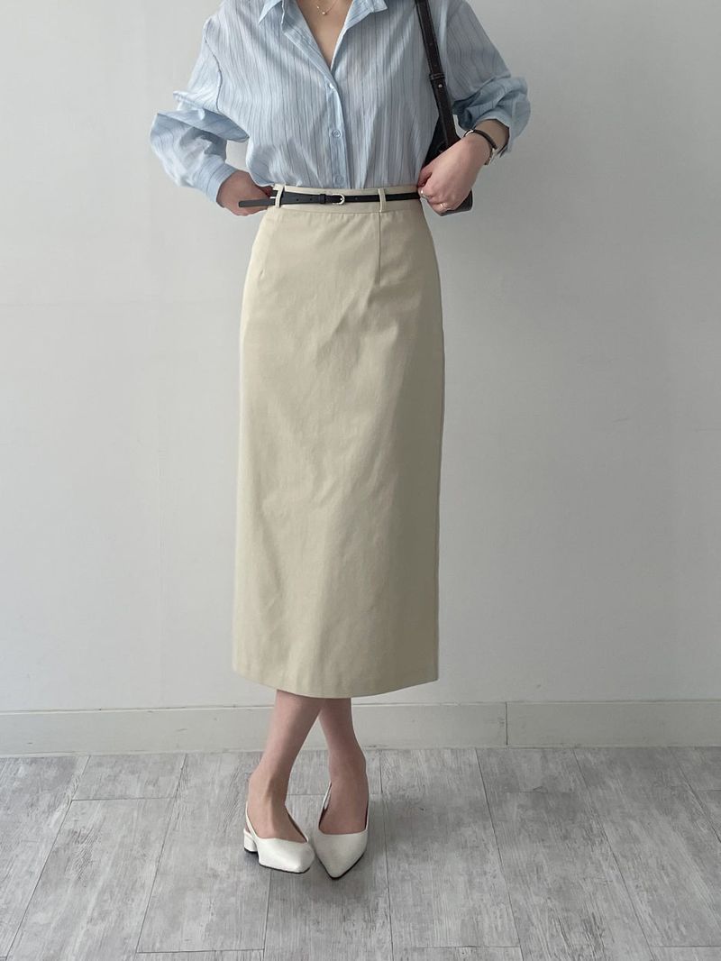 INCHANT ME（インチャントミー）の「[Belt SET] Cotton H-line Long Skirt（Skirts）」