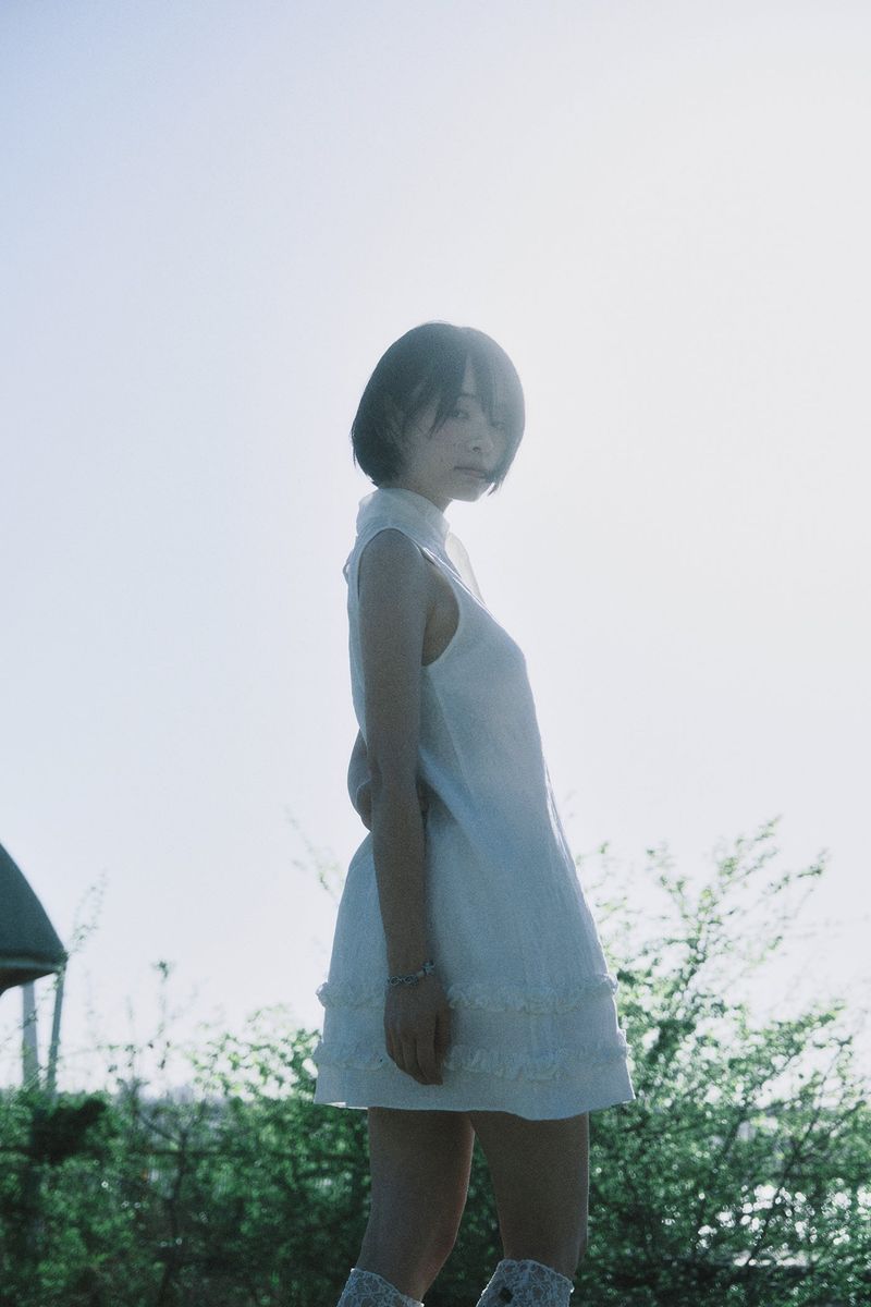 SCARF FRILL SLEEVELESS DRESS 