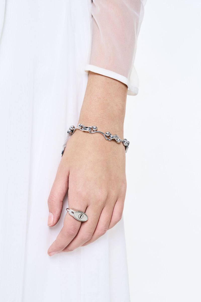 NO.600 [SILVER] TWO HOLD BALL BRACELET