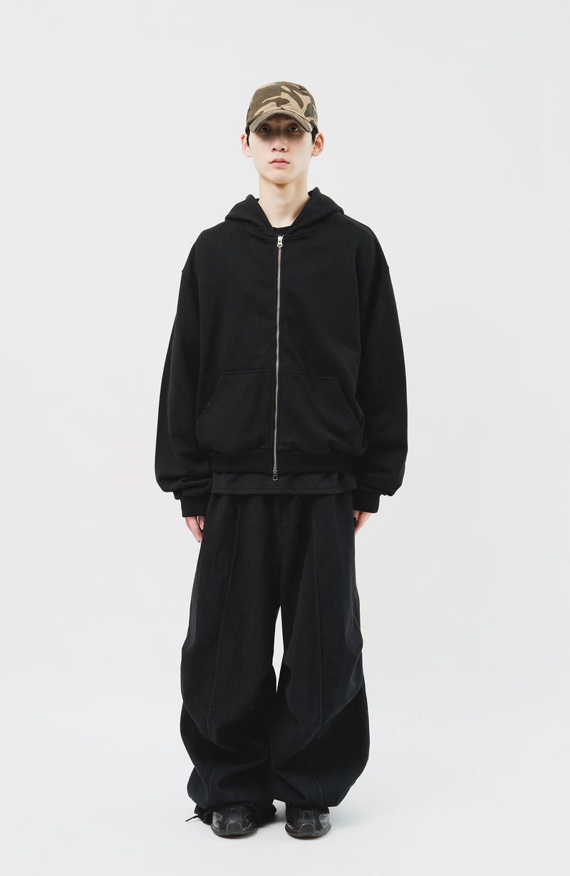 (MADE) neWave Short Zip Hoodie_Black