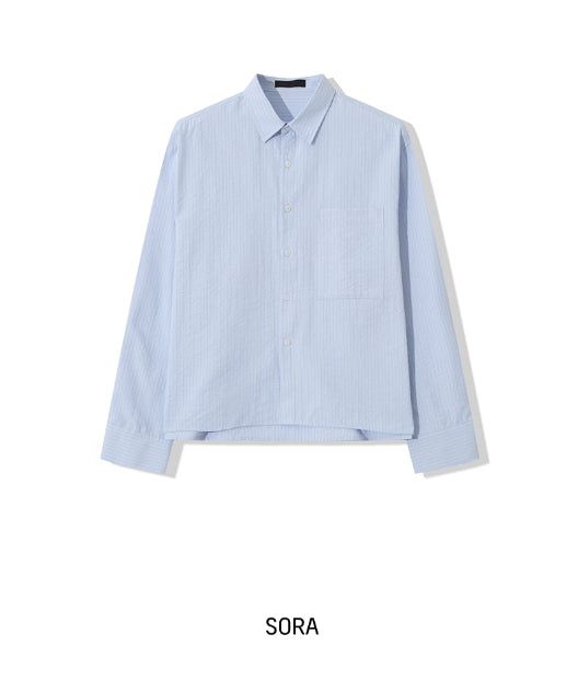 Drawing Stripe Crop Shirt