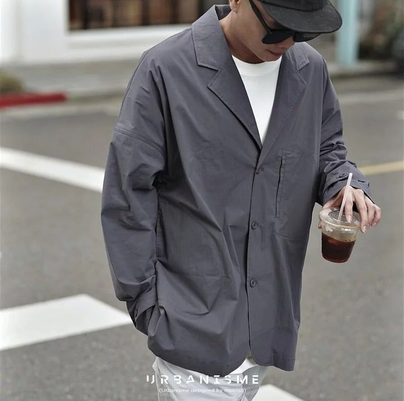 URBANISME by MODLAB Lightweight Gray-Blue suit Jacke