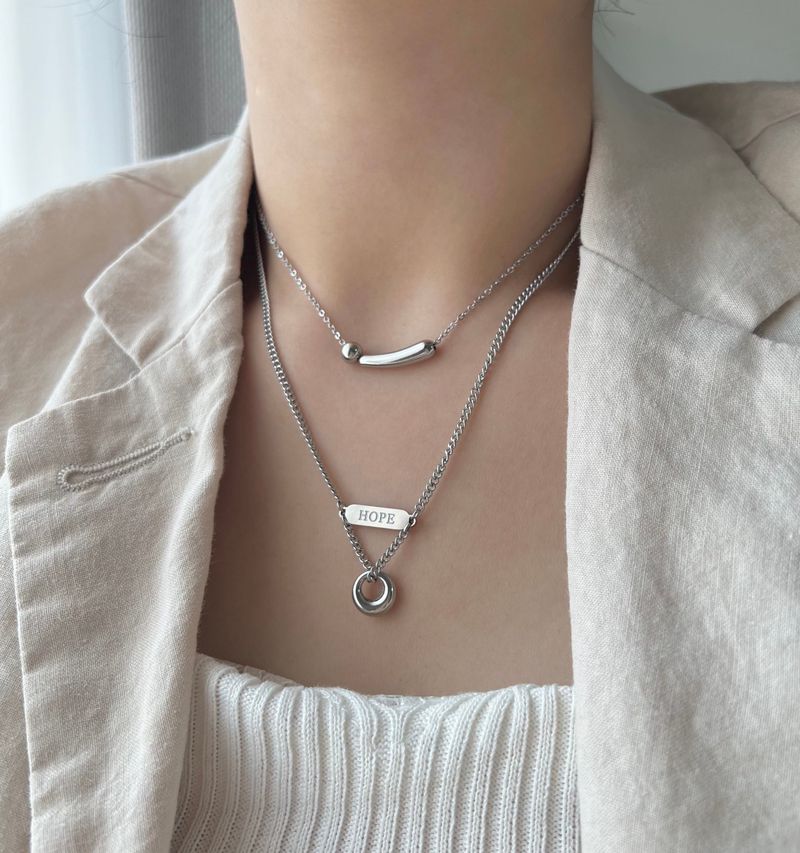 Acer rojo(アセルロジョ)の「hopii Surgical Steel Coin Ball Stick Hip Daily Necklace(Accessories)」