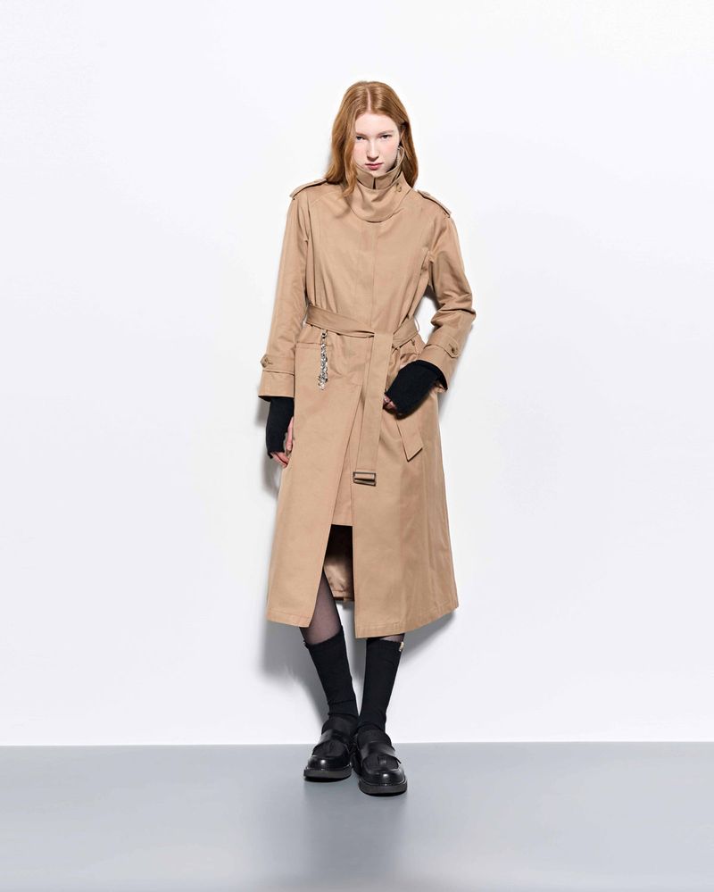 Throat Latch Trench Coat _ Beige
