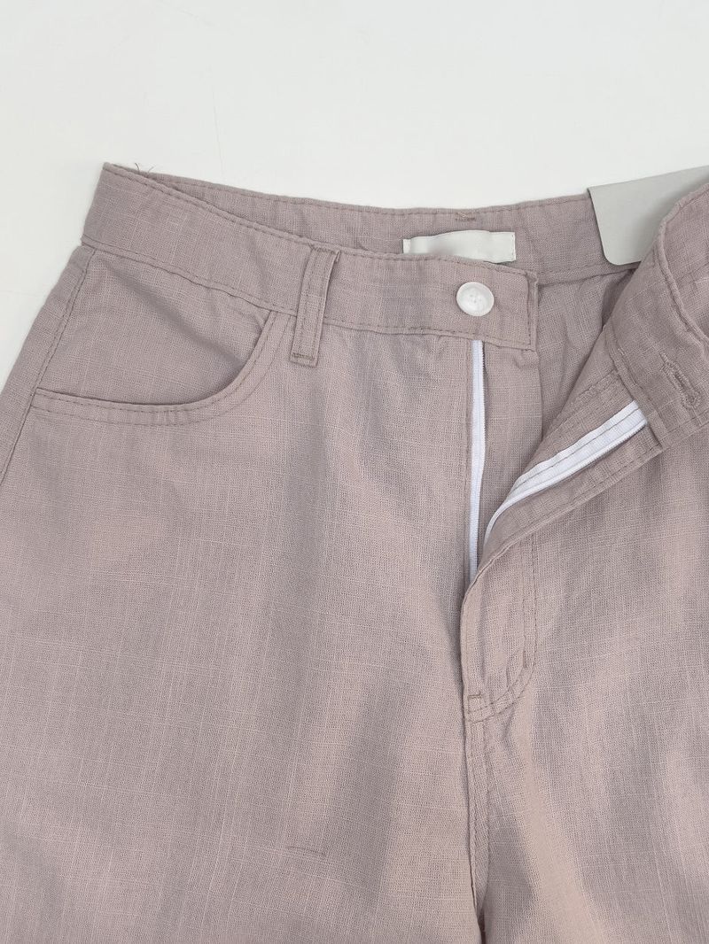 Linen Cinch Back Balloon Fit Wide Pants