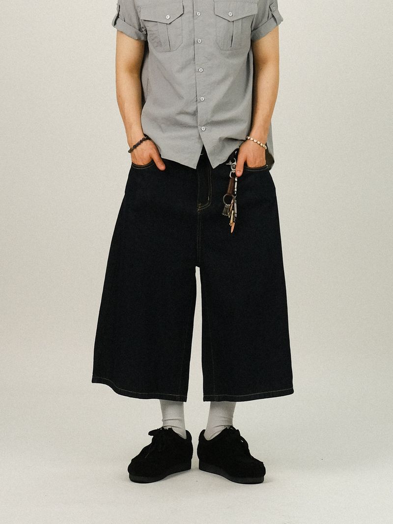 TE SELVAGE WIDE BERMUDA DENIM