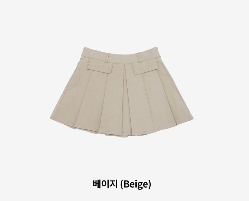 Nero pocket pleats skirt