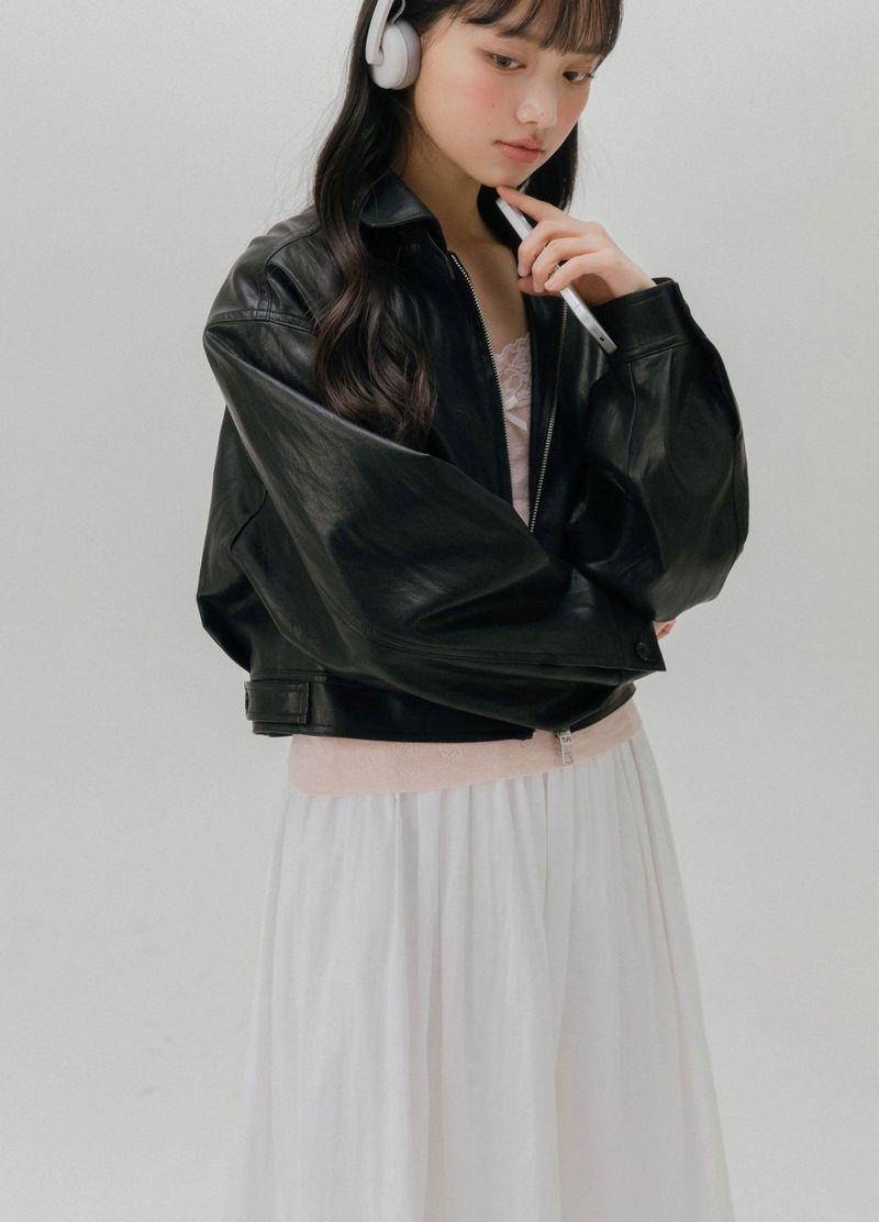 PINTUCK COTTON LONG SKIRT (WHITE)