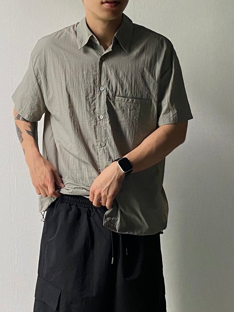 String Nylon Short Sleeve Shirt 4C