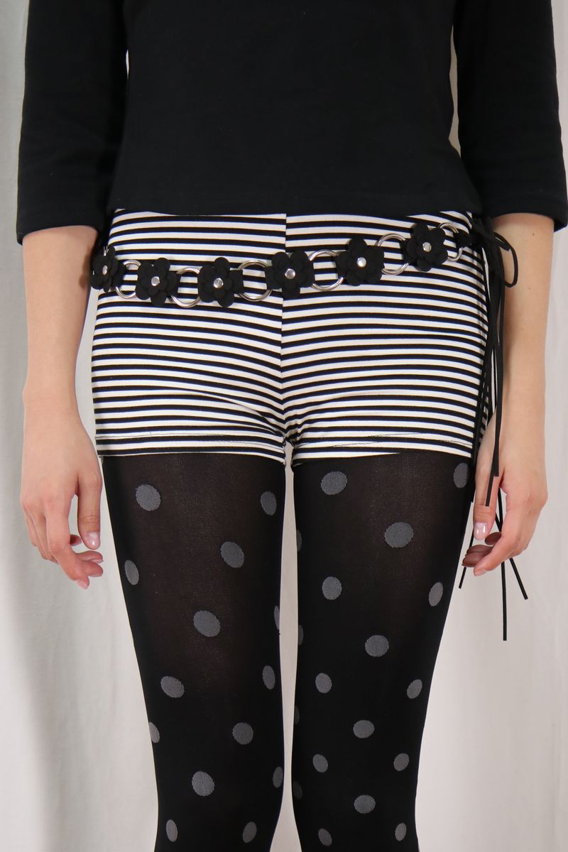 black & gray pop dot tights