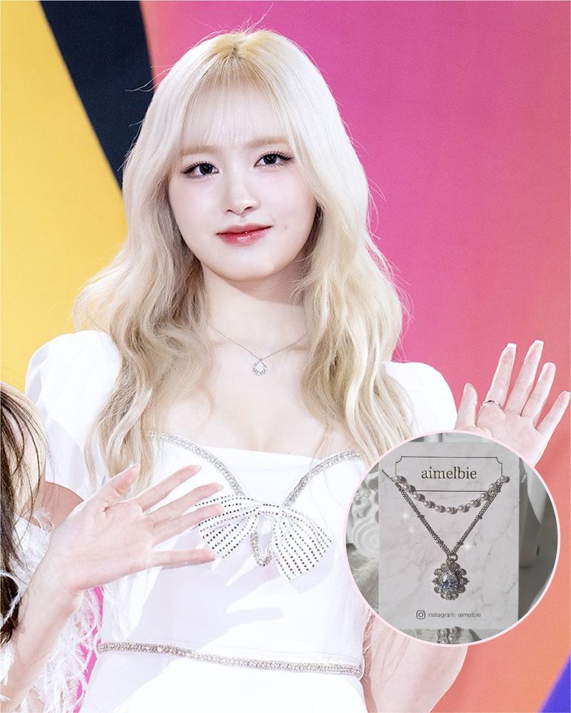 [IVE Liz Necklace/Anti-tarnish] Laced Waterdrop Layered Necklace
