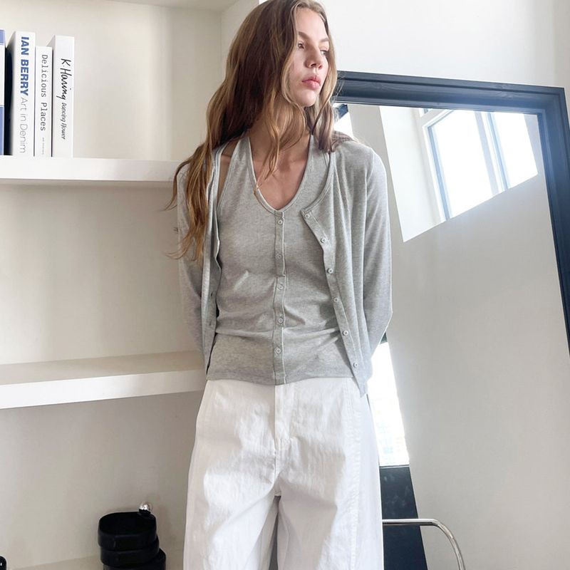 Summer Haulter Cardigan SET_Melange Gray