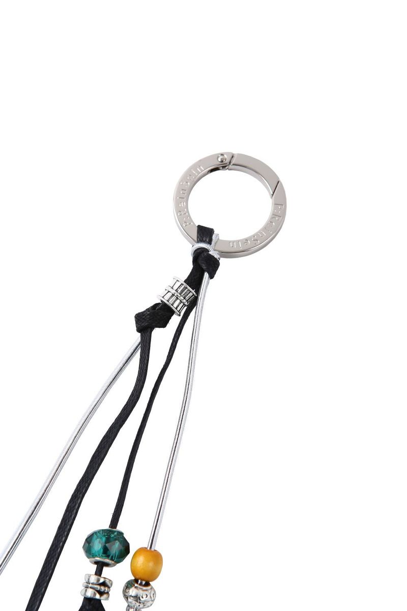 Black silver ethnic ballball keyring
