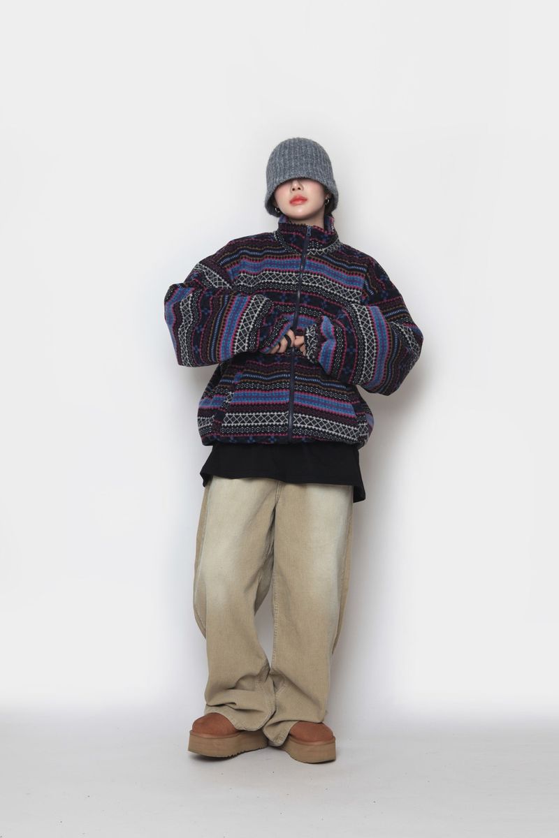 Elle Pattern Fleece Jacket