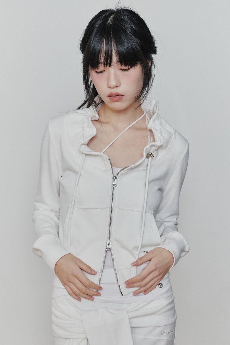 BLOOM ZIP-UP JACKET white