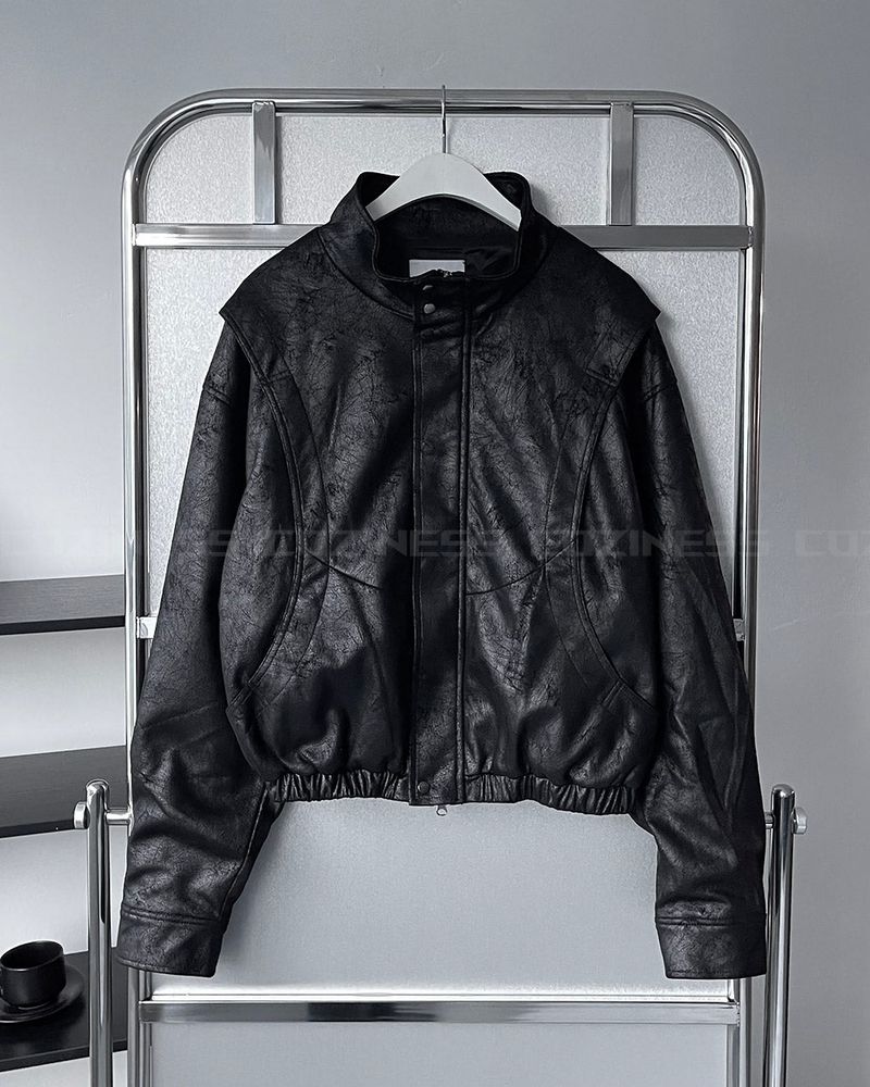 TAP Crack Effect Suede Jacket
