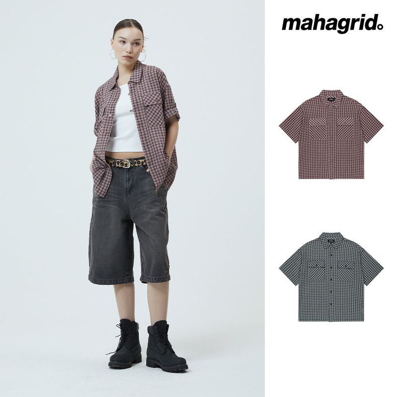 ROLL-UP CHECK HALF SHIRT