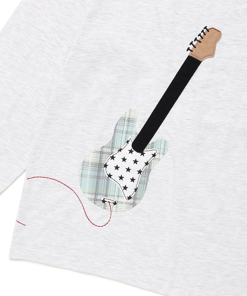 GUITAR APPLIQUE LS TEE LIGHT GREY(CV2FFUT553A)