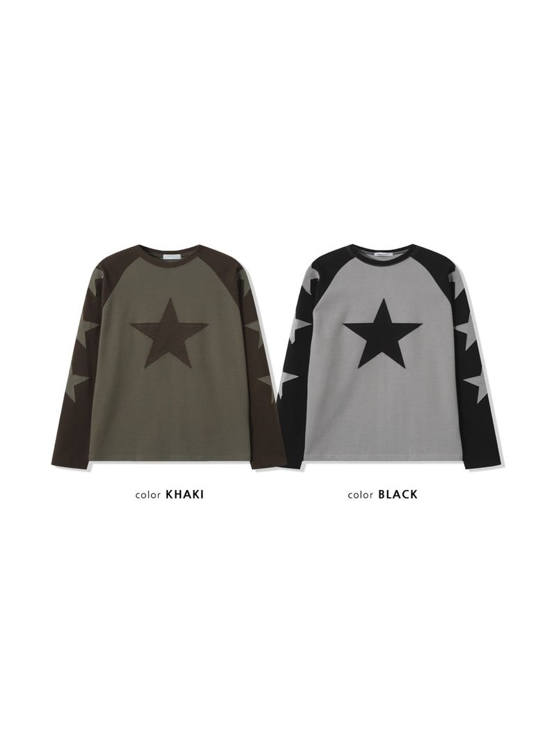 Vintage Star Contrast Raglan Long Sleeve Tee
