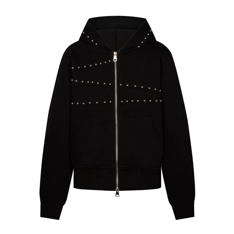 Stud Line Two-Way Hood Zip-Up