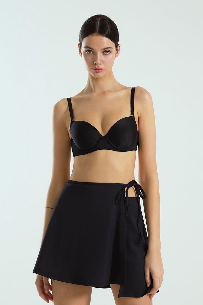 Wrap Skirt Cover-Up (Black/Long)