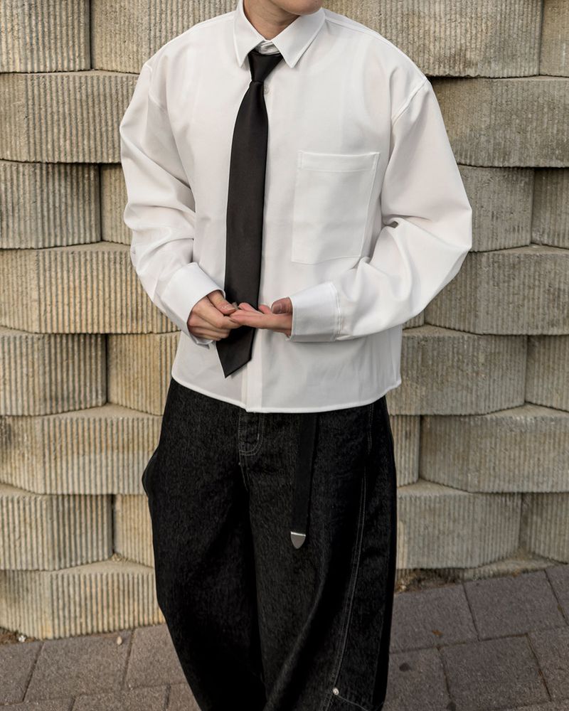 Aon Basic Cropped Shirt