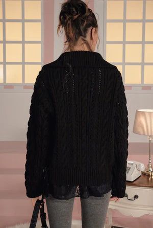 Toffee cable cardigan