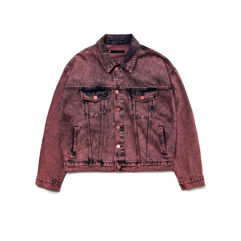 WINE DENIM OVERSIZED TRUCKER JACKET