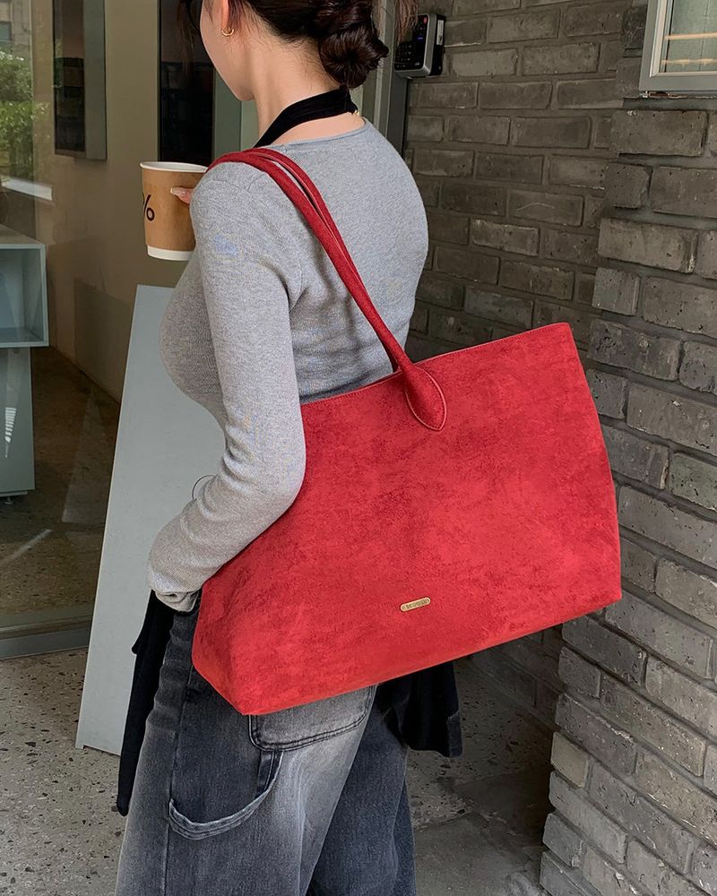 [MADE] Salmon suede tote bag