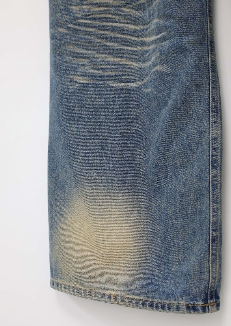 (UNISEX)Mud-Washed Wide Denim Pants