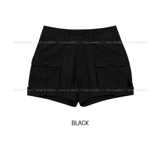 Hush Button Pocket Pumpkin Shorts