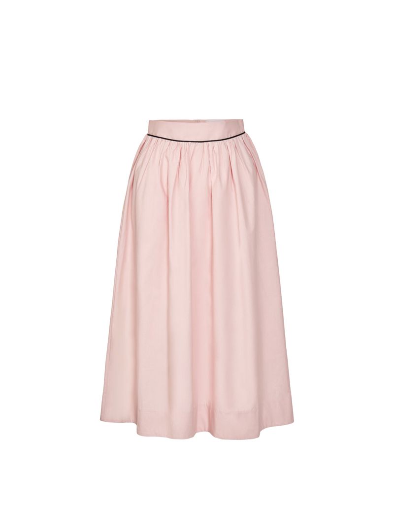 Innermuseum（インナーミュージアム）の「SHIRRING CURVE SKIRT (PINK)（Skirts）」