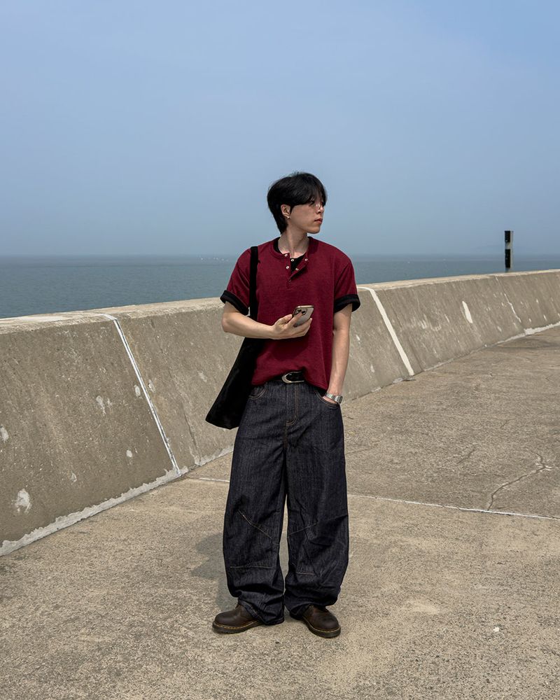 Evan Linen Curved Denim Pants