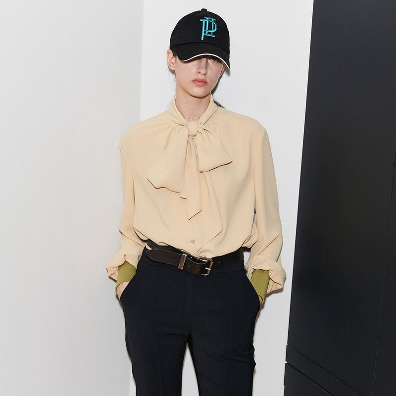  LUIS SCARF BLOUSE, BUTTER