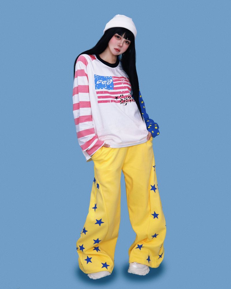 popping-star string wide pants (2color)