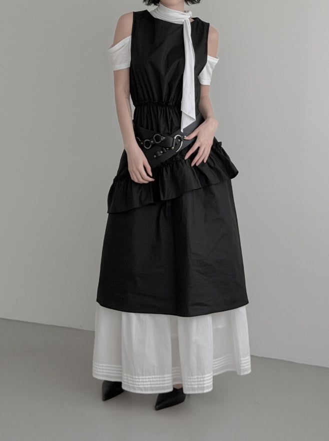 Romeli Frill Cotton Long One Piece