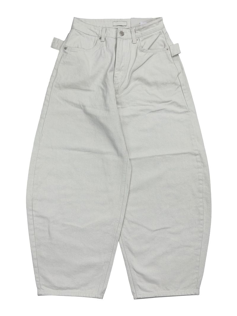 stud edge wide denim (fleece-lined / 2color)