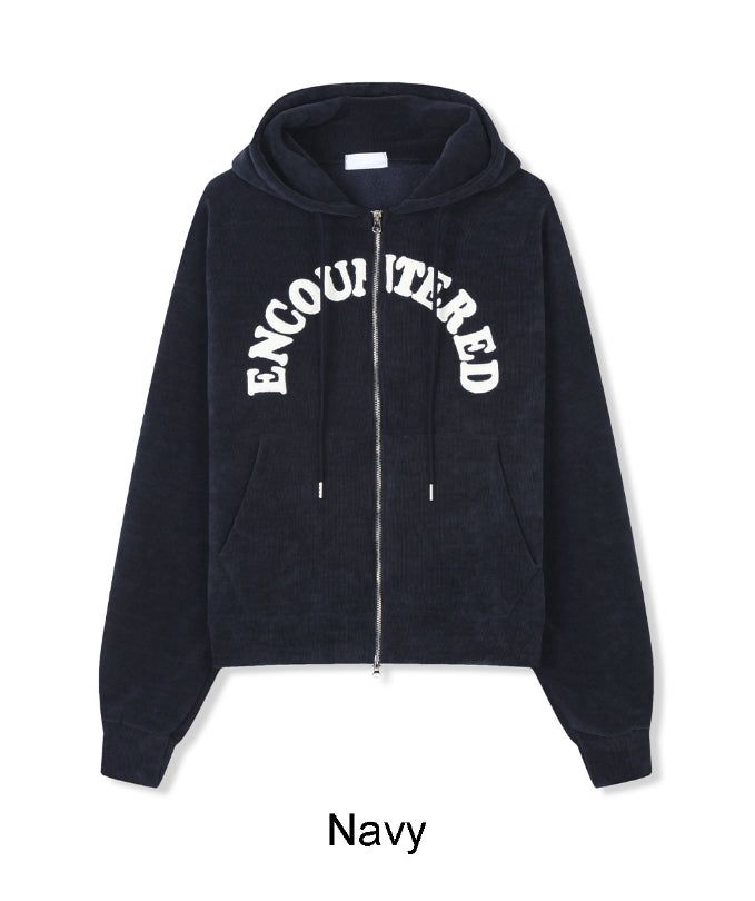 Ruth Velour Patch Hooded Zip-Up