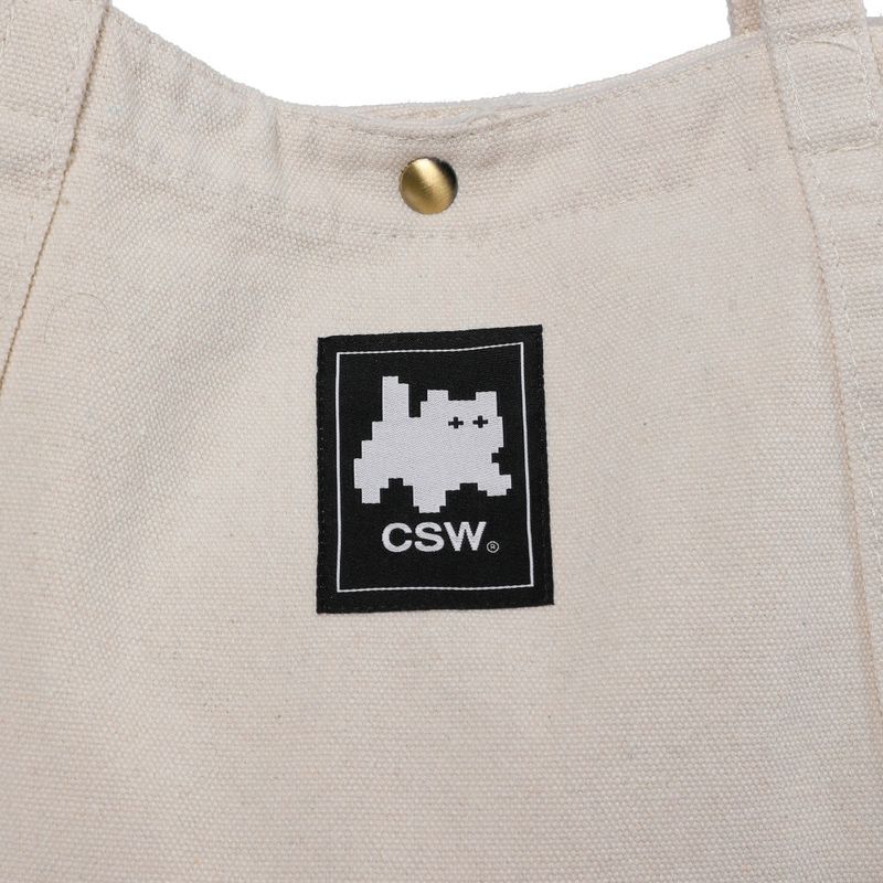 Cat Save The World Mealy basic button eco bag Unisex (2Color)
