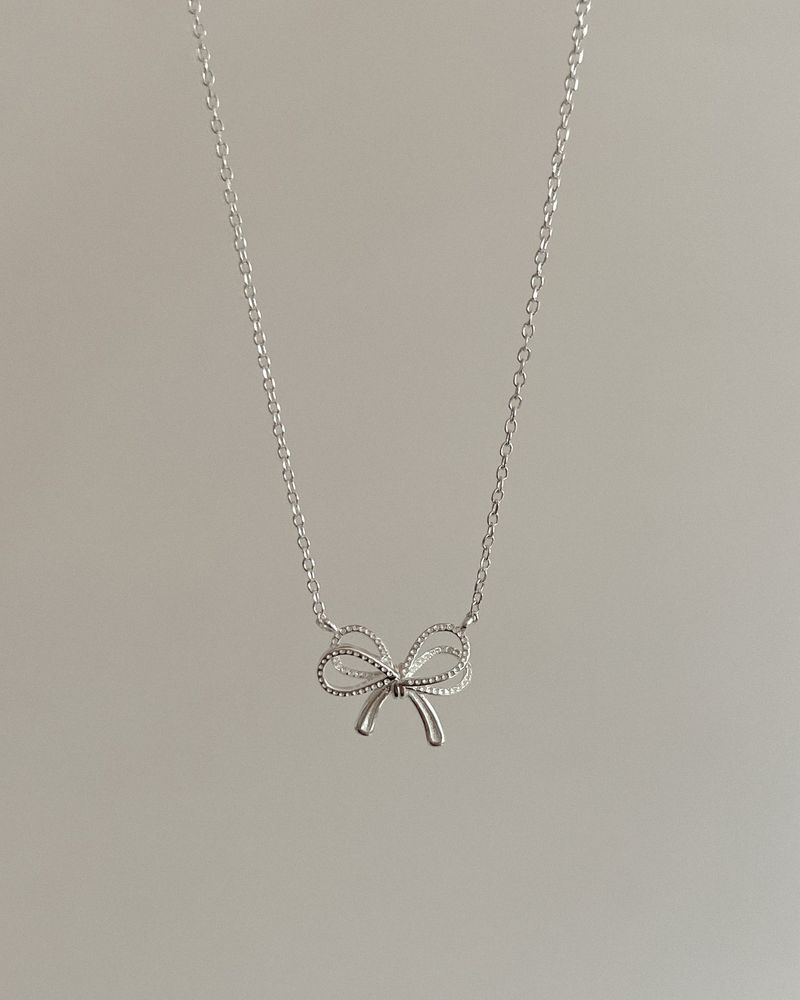 Fondu ribbon necklace (silver)