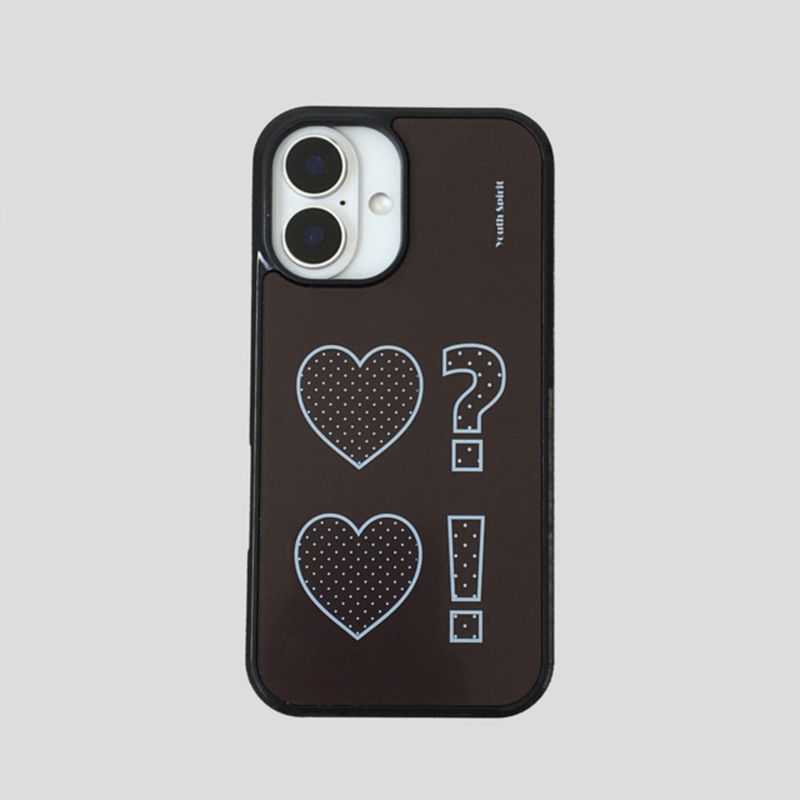 Polka Dot Heart Brown Epoxy Bumper Case 