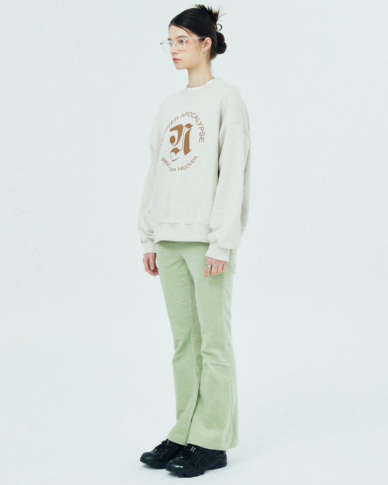 ROMAN TYPO LOGO SWEATSHIRT-BEIGE