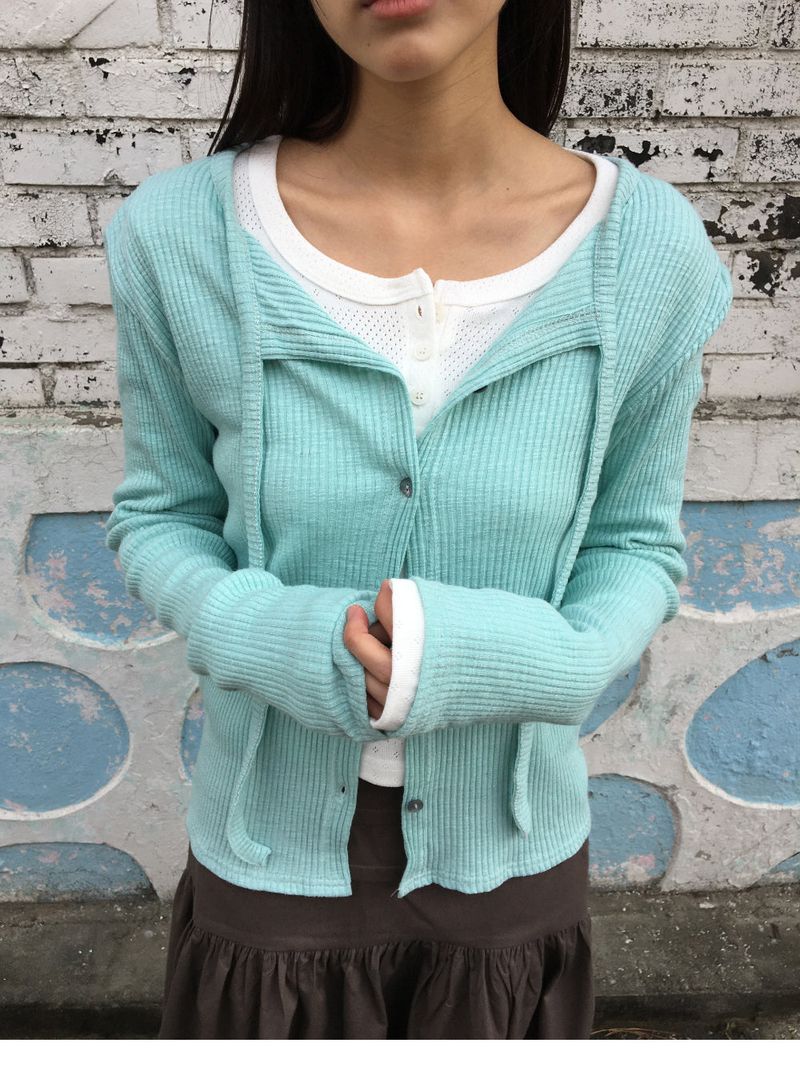 Ribbed Strap Cardigan (6color)