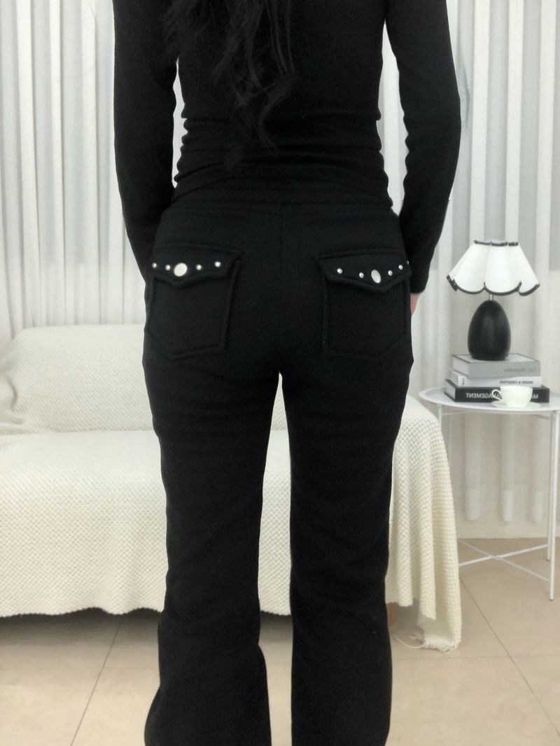 Silver Stud Bootcut Pants