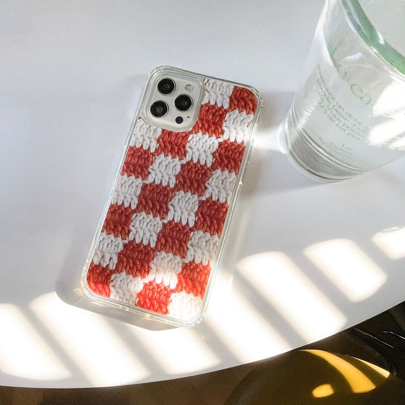 CHECKERBOARD HARD JELL CASE_ORANGE