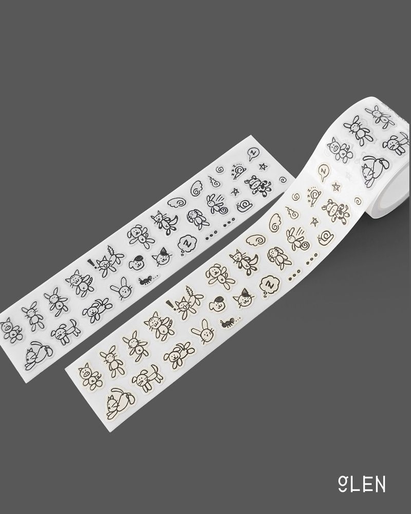GLENの「アニマルドローイング ライタブルペーパー キスカットテープ（雑貨/ステーショナリー）」