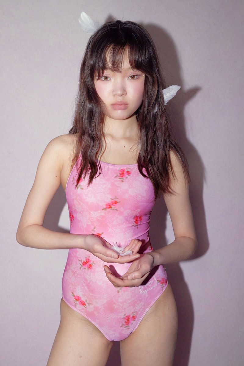 [Floral Veil_pink] One Piece Swimsuit