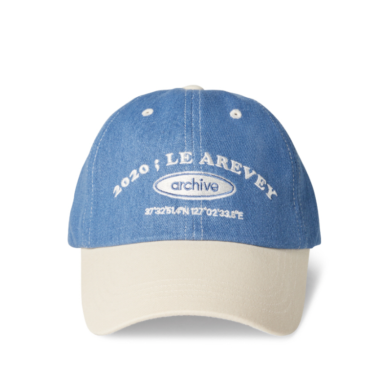 LE AREVEY ARCHIVE BALLCAP DENIM/IVORY