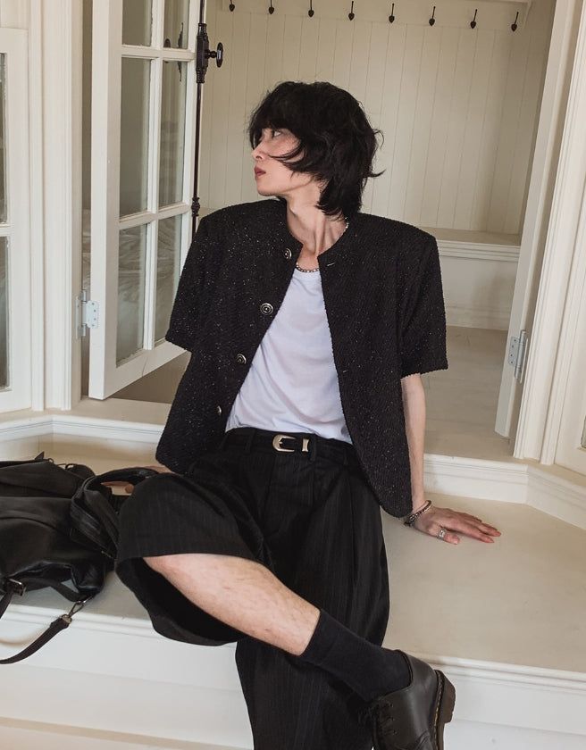 Avek tweed short sleeves jacket