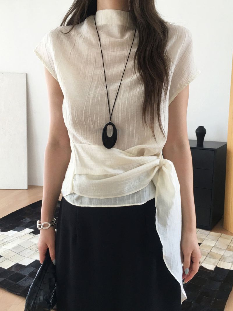 Moss wrap blouse